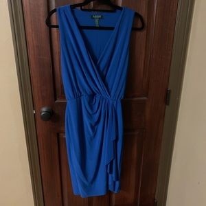 Ralph Lauren Cobalt Blue Faux Wrap Dress Size 4